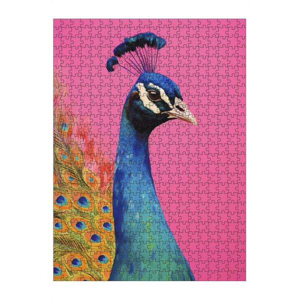 artboxONE Puzzle "Beautiful Peackock" artboxONE - Tiere - Pfau,Vogel,Vögel,Neon,Pink,Fotografie,Collage,Digitale kunst,Treechild - Bild pfau
