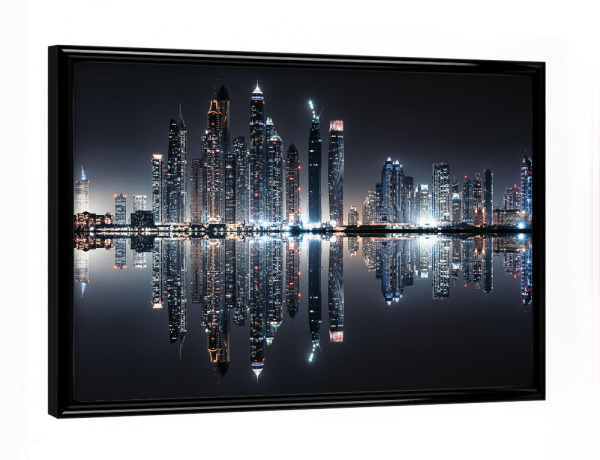 Poster mit schwarzem Rahmen "Dubai Marina bei Nacht" artboxONE - Städte,Reise,Architektur,Reise / Länder,Städte / Dubai