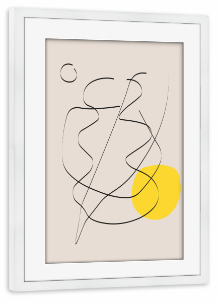Poster mit Rahmen weiß "Line-Art-Sonne" artboxONE - Natur,Abstrakt,Fiktion