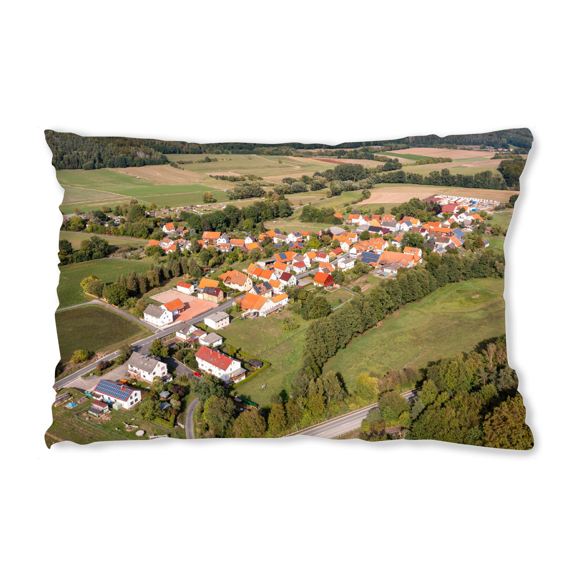 Design-Kissen "Das Dorf Unhausen" artboxONE - Natur,Architektur