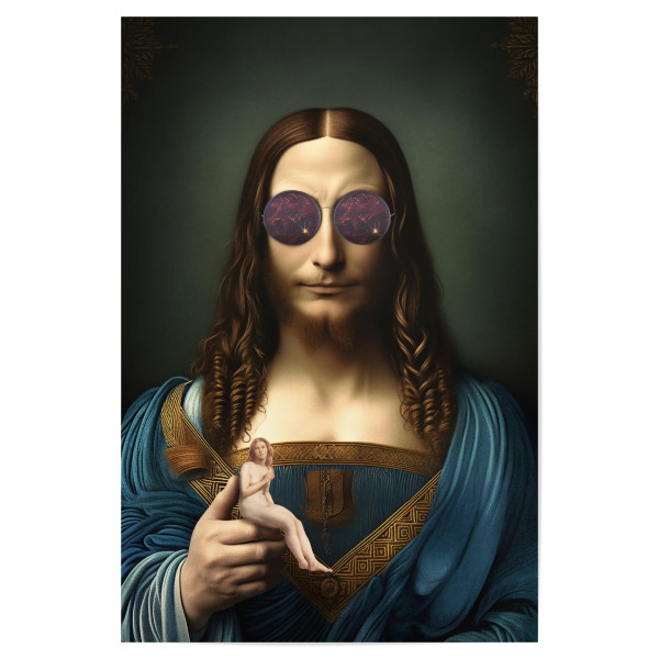 Poster "Salvator Mundi Funny" artboxONE - Menschen,Fiktion,Lustig
