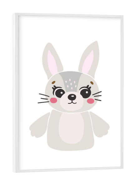 Poster mit weißem Rahmen "Hasenillustration" artboxONE - Für Kinder,Tiere