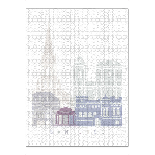 Puzzle Ravensburger "SAN JOSE CR SKYLINE PASTELL" artboxONE - Städte,Architektur