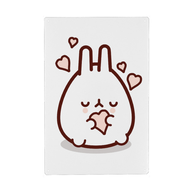 Metall Poster "Niedliches Kawaii-Häschen" artboxONE - Für Kinder,Tiere