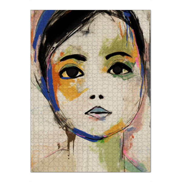 Puzzle Ravensburger "Daya Portrait" artboxONE - Abstrakt,Menschen - Malerei,Digitale kunst,Gesicht,Frau,Mädchen,Mensch,Portrait,Schönheit,Asien