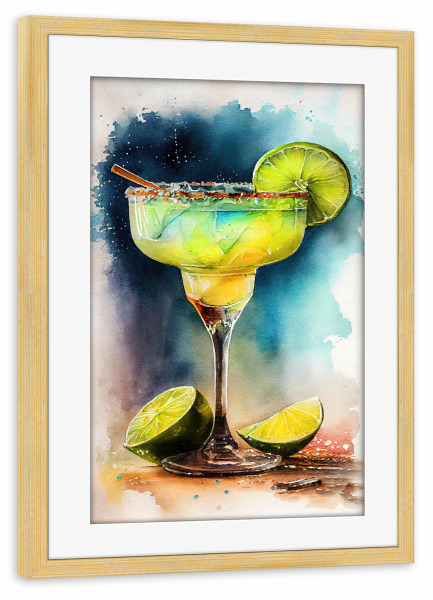 Poster mit Rahmen kiefer "Zitrus- und Salzgetränk" artboxONE - Essen & Trinken,Essen & Trinken / Alkohol