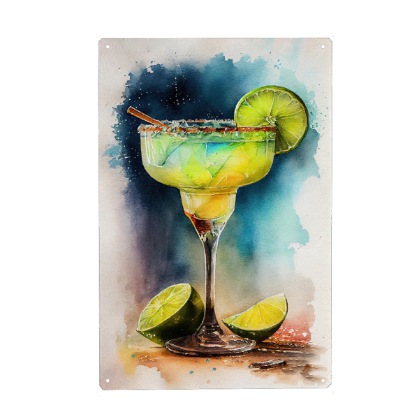 Holzbild "Zitrus- und Salzgetränk" artboxONE - Essen & Trinken,Essen & Trinken / Alkohol - Getränk,Getränke,Alkohol,Essen,Kneipe,Party,Illustration