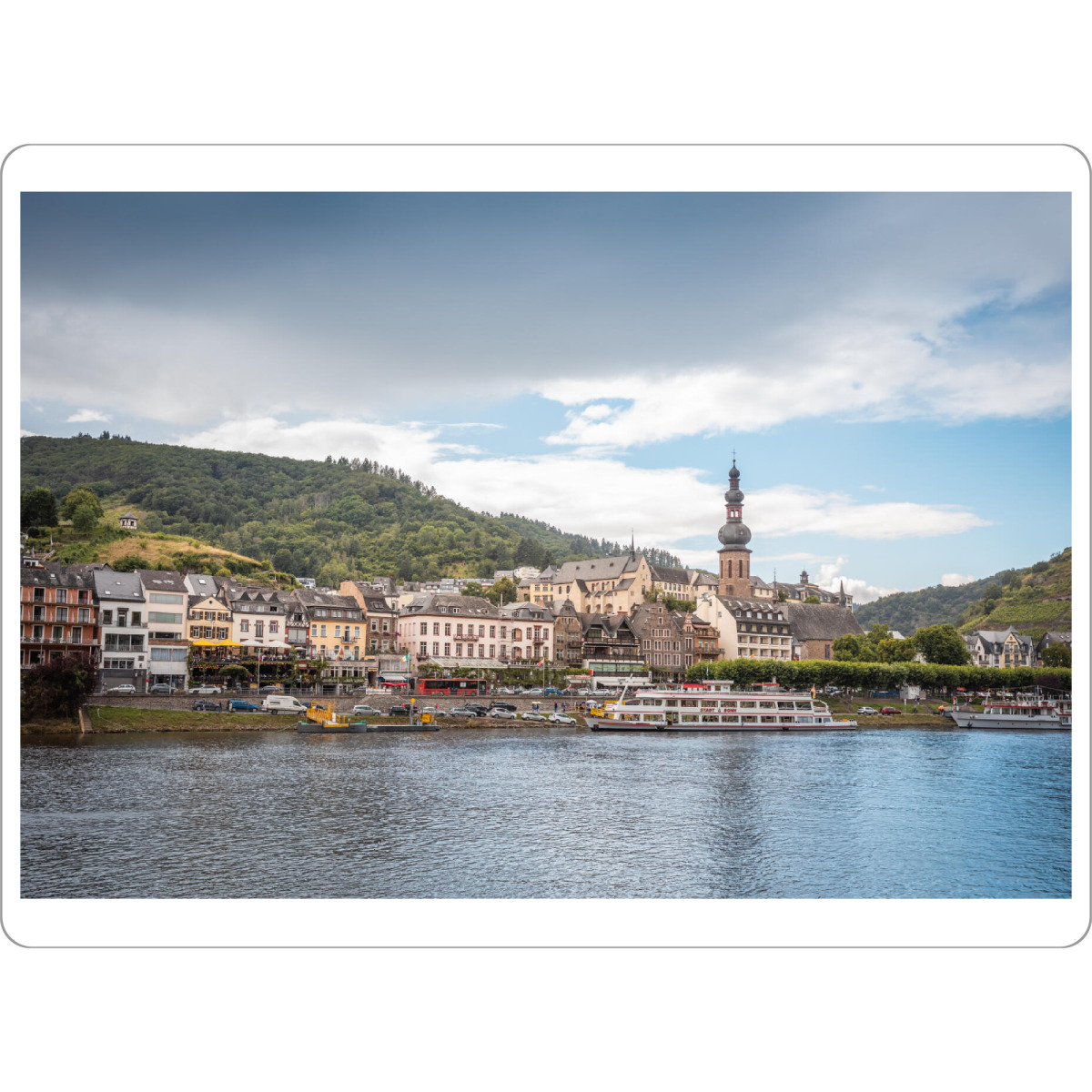 Tischset "Cochem im Moseltal" artboxONE - Städte,Architektur - Mosel,Moselufer,Stadtansicht,St. martin kirche,Fluss,Schiffe,Moseltal,Altstadt
