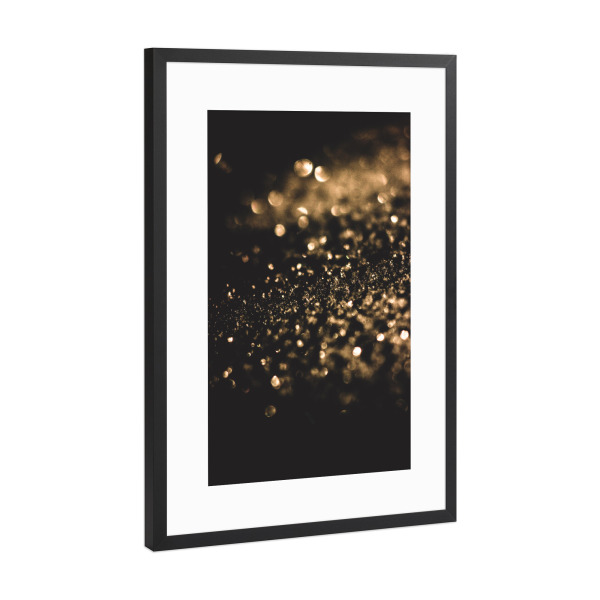 Poster mit Rahmen Schwarz (Metallic) "Goldener glitzernder Glitzer" artboxONE - Natur,Abstrakt