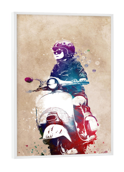 Poster mit weißem Rahmen "Rollersportart B" artboxONE - Sport / Motorsport,Sport - Roller,Sport,Motor,Transport,Städtisch,Grafik,Illustration