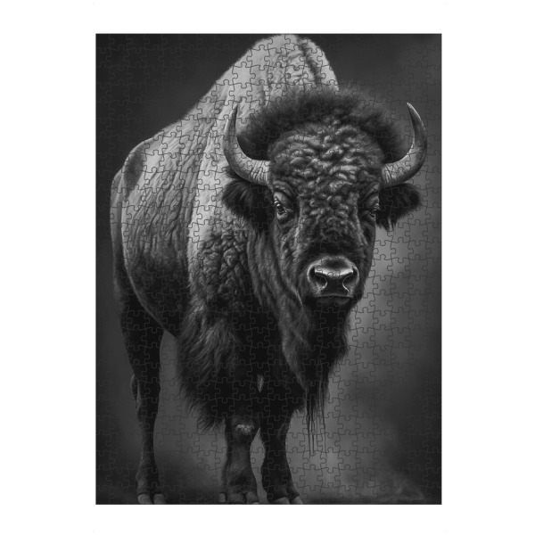 Puzzle Ravensburger "Tiermotiv Bison" artboxONE - Natur,Tiere,Schwarzweiß