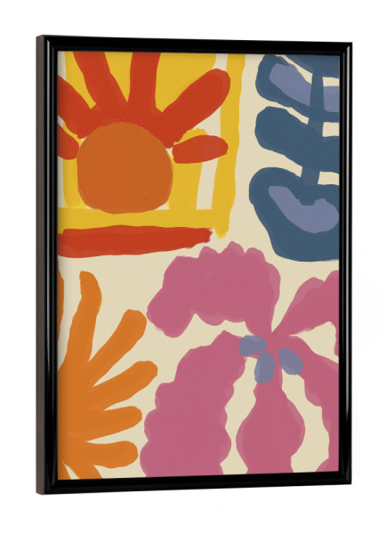 Poster mit schwarzem Rahmen "Happy Summer (Two)" artboxONE - Floral,Abstrakt,Für Mama
