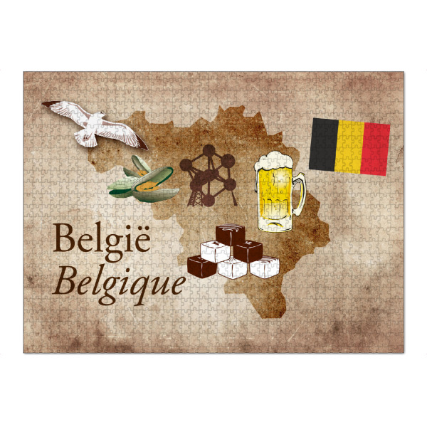 Puzzle Ravensburger "Belgien illustrated map" artboxONE - Reise,Essen & Trinken,Reise / Länder,Kartografie