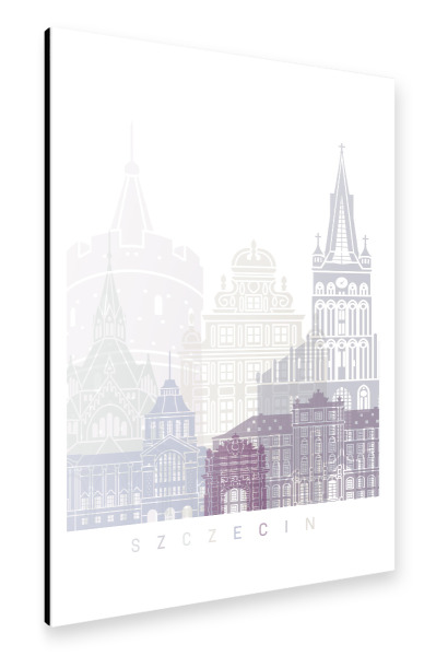 Alu-Dibond "SZCZECIN SKYLINE PASTELL" 30x20 cm artboxONE