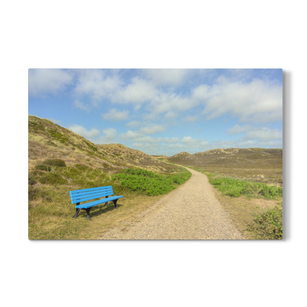 Galerie-Print "Sylt blaue Bank in den Dünen" 30x20 cm artboxONE
