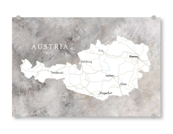Acrylglasbild "Karte von Österreich" artboxONE - Kartografie - österreich,Karte von österreich,Karte von österreich