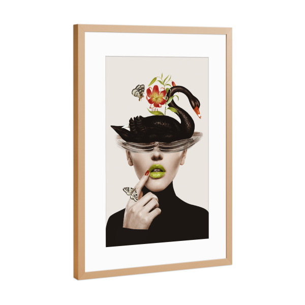 Poster mit Rahmen Kupfer "Surreales Naturporträt" artboxONE - Floral,Tiere,Abstrakt