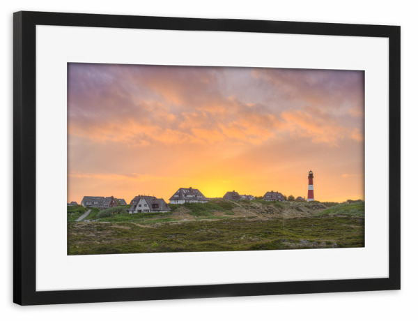 Poster mit Rahmen schwarz "Sylt Hörnum bei Sonnenaufgang" artboxONE - Städte,Reise,Reise / Strand und Meer