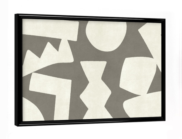 Poster mit schwarzem Rahmen "Primitive Grafiken - grau" artboxONE - Abstrakt,Geometrie