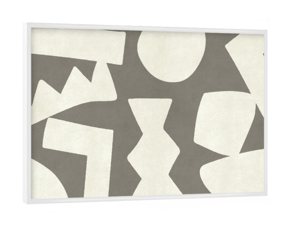 Poster mit weißem Rahmen "Primitive Grafiken - grau" artboxONE - Abstrakt,Geometrie