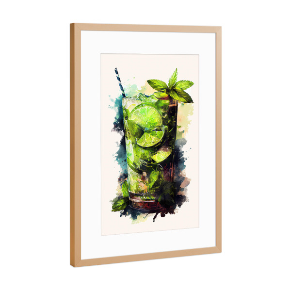 Poster mit Rahmen Kupfer "Erfrischendes Sommergetränk" artboxONE - Essen & Trinken,Essen & Trinken / Alkohol