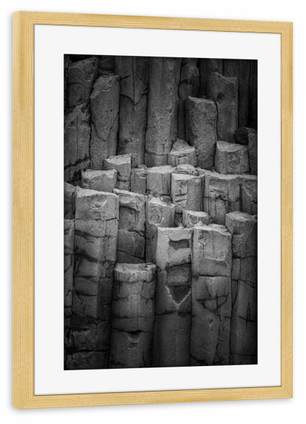 Poster mit Rahmen kiefer "Schwarzer Vulkangestein" artboxONE - Natur,Reise / Strand und Meer