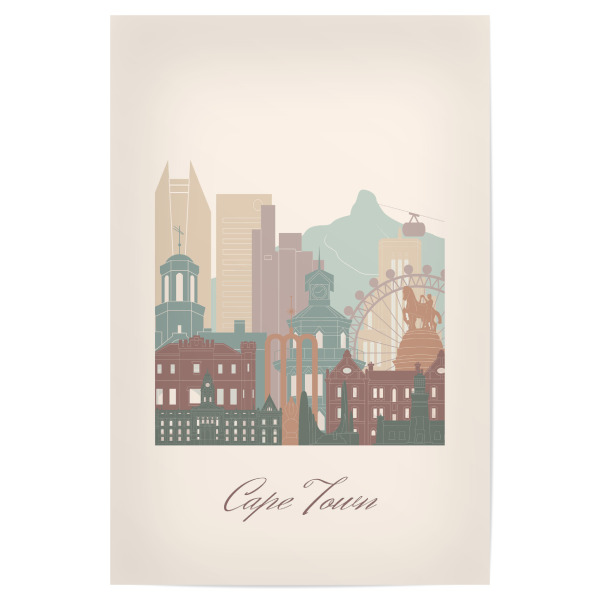 Poster "Die Skyline von Kapstadt" artboxONE - Städte,Reise,Architektur,Kartografie