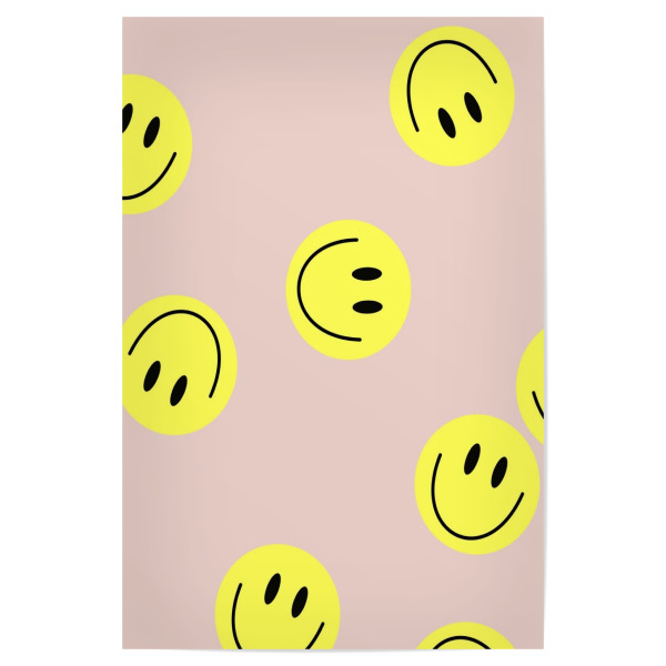 Poster "Smiley flying rose" artboxONE - Für Kinder,Lustig - Rose,Flying,Smile,Smiley face,Fly,Smiley,Trend,Cool,Kids,Handyhülle,Case,Yellow,Soft