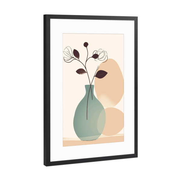 Poster mit Rahmen Schwarz (Metallic) "Love nude color" artboxONE - Natur,Floral,Abstrakt