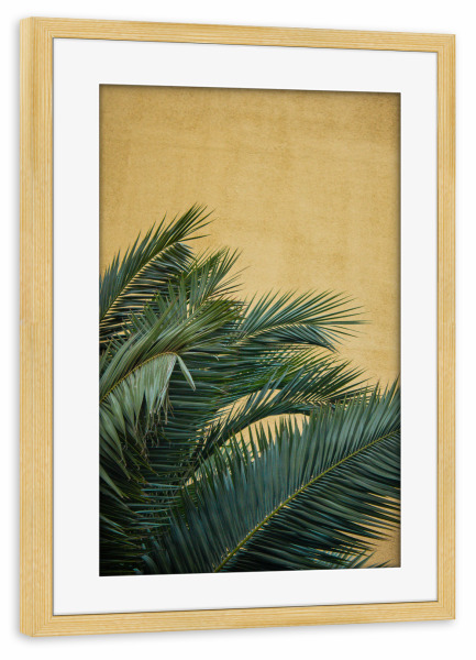 Poster mit Rahmen kiefer "Goldene Palmen" artboxONE - Natur,Reise,Reise / Strand und Meer