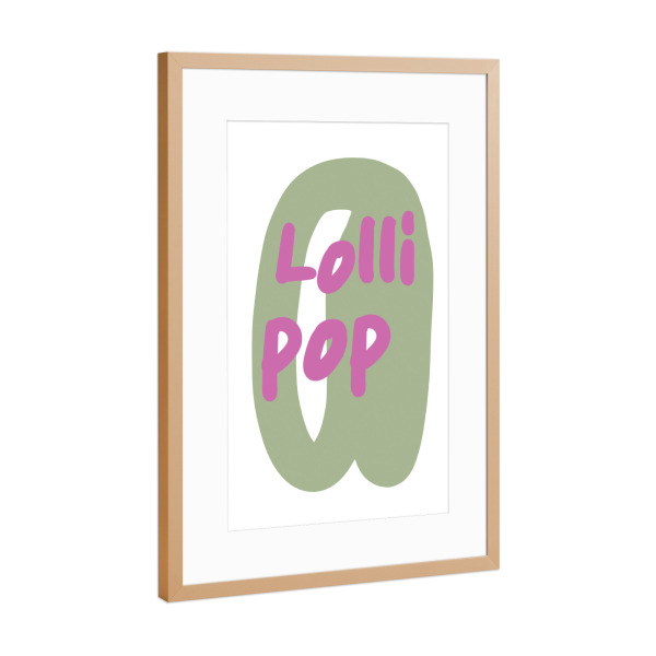 Poster mit Rahmen Kupfer "Lollipop Love" artboxONE - Typografie,Essen & Trinken,Lustig