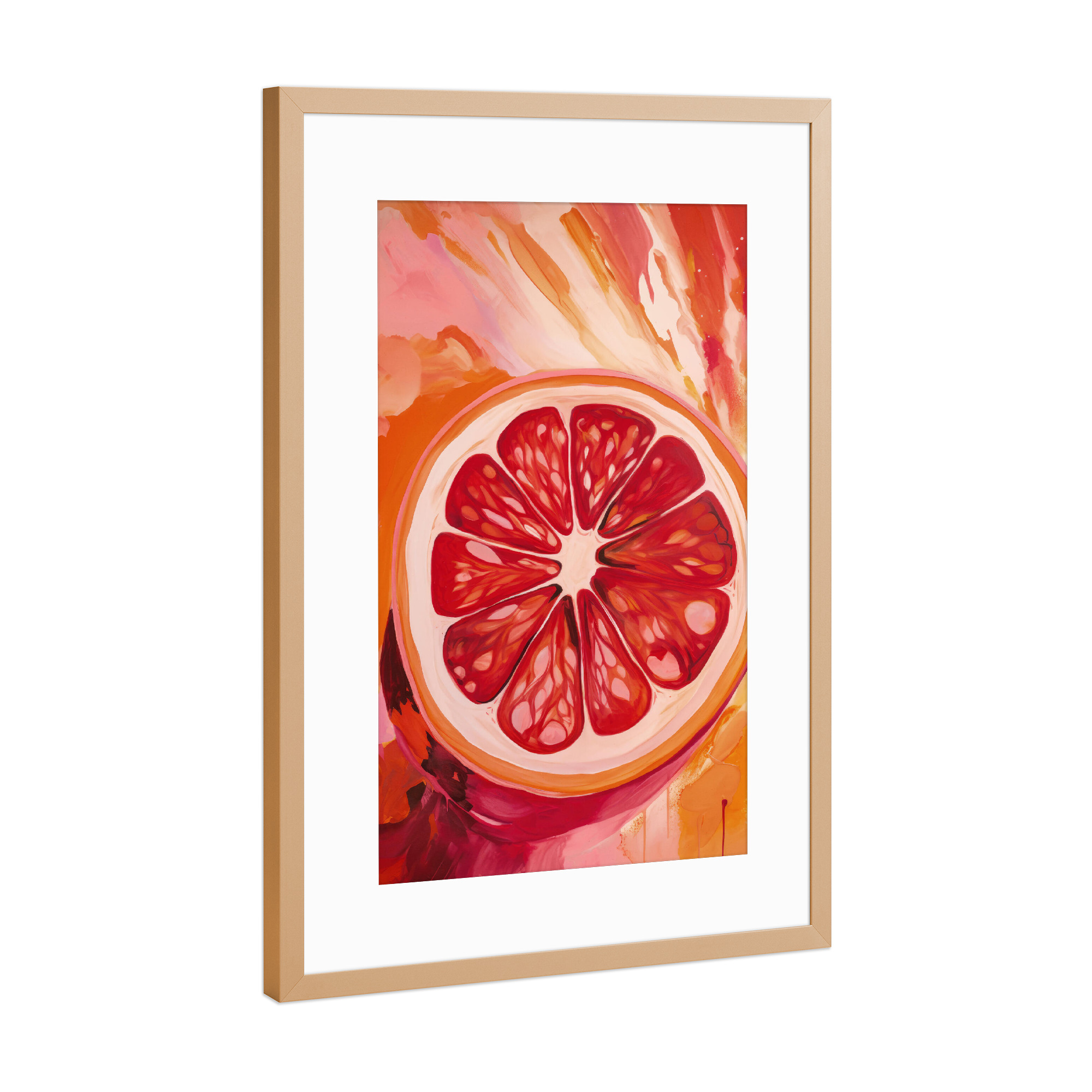 Poster mit Rahmen Kupfer "Fresh Blood Orange" artboxONE - Essen & Trinken,Abstrakt