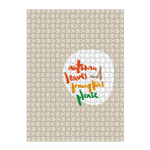 Puzzle Ravensburger "Autumn leaves & pumpkins please" artboxONE - Typografie - Lettering,Fall,Herbst,Pumpkin,Kürbis,Schrift,Spruch - Bild lettering