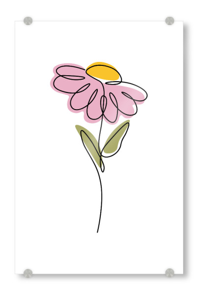 Acrylglasbild "Abstrakte einzeilige Blume" artboxONE - Floral,Abstrakt