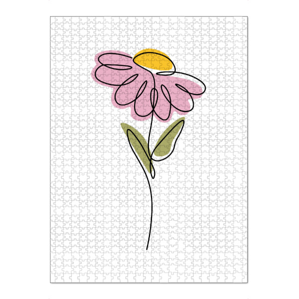 Puzzle Ravensburger "Abstrakte einzeilige Blume" artboxONE - Floral,Abstrakt