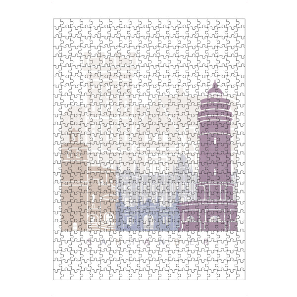 Puzzle Ravensburger "Santander-Skyline in Pastellfarben" artboxONE - Städte,Architektur