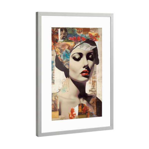 Poster mit Rahmen Silber "Retro pop Woman" artboxONE - Abstrakt,Menschen,Fashion
