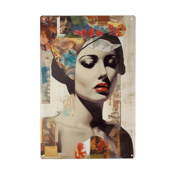 Metall Poster "Retro pop Woman" artboxONE - Abstrakt,Menschen,Fashion