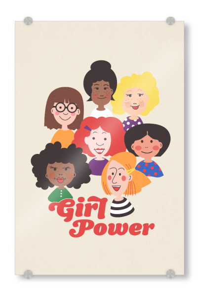 Acrylglasbild "Mädchen Power" artboxONE - Typografie,Für Kinder,Menschen