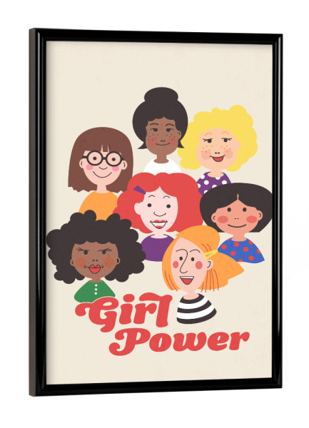 Poster mit schwarzem Rahmen "Mädchen Power" artboxONE - Typografie,Für Kinder,Menschen