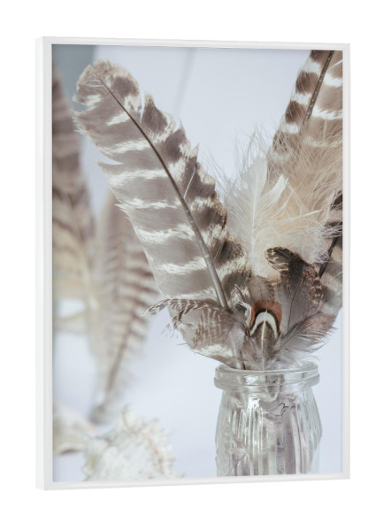 Poster mit weißem Rahmen "Boho-Federn" artboxONE - Natur,Festivals