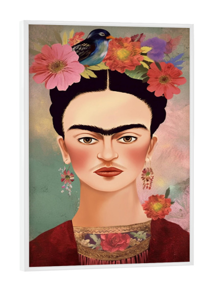 Poster mit weißem Rahmen "Frida Kahlo Selbstportrait" artboxONE - Abstrakt,Menschen,Fashion
