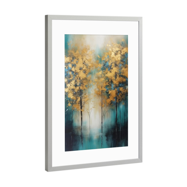 Poster mit Rahmen Silber "Waldlandschaft" artboxONE - Natur,Floral,Abstrakt
