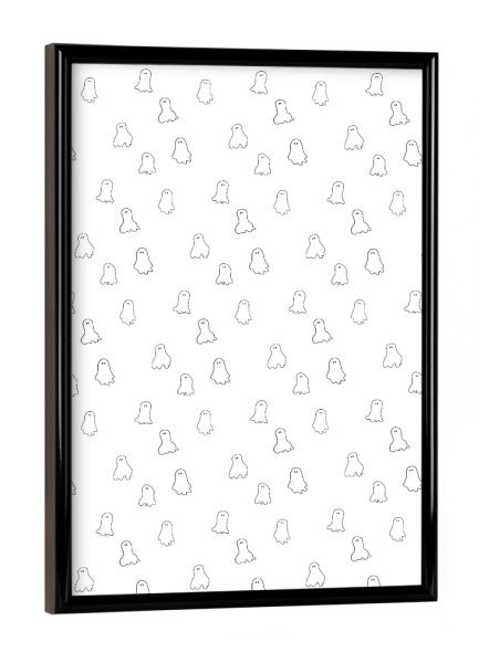 Poster mit schwarzem Rahmen "Geist Muster - Halloween" artboxONE - Abstrakt,Schwarzweiß