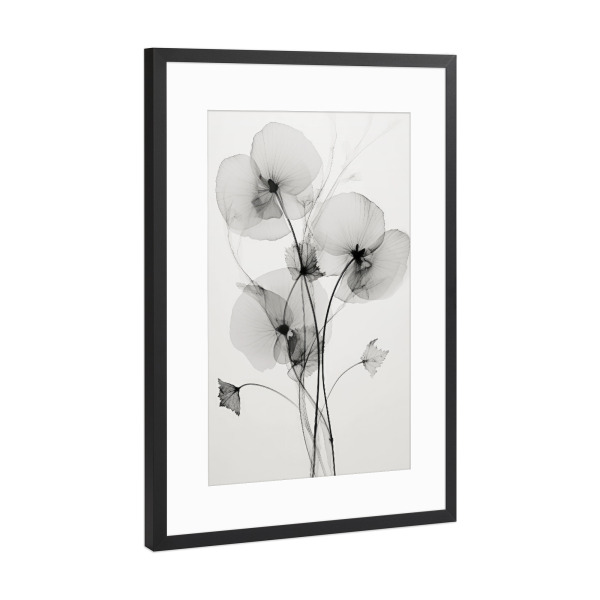 Poster mit Rahmen Schwarz (Metallic) "Transparent Botanic (one)" artboxONE - Natur,Floral,Für Mama