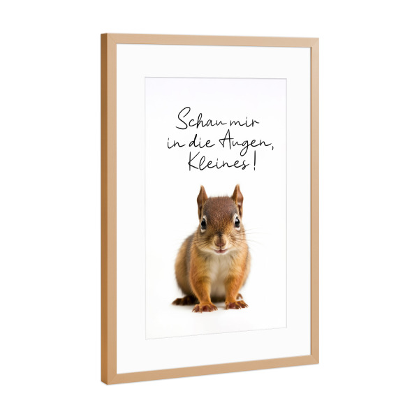 Poster mit Rahmen Kupfer "Verliebtes Eichhörnchen" artboxONE - Typografie,Tiere,Lustig