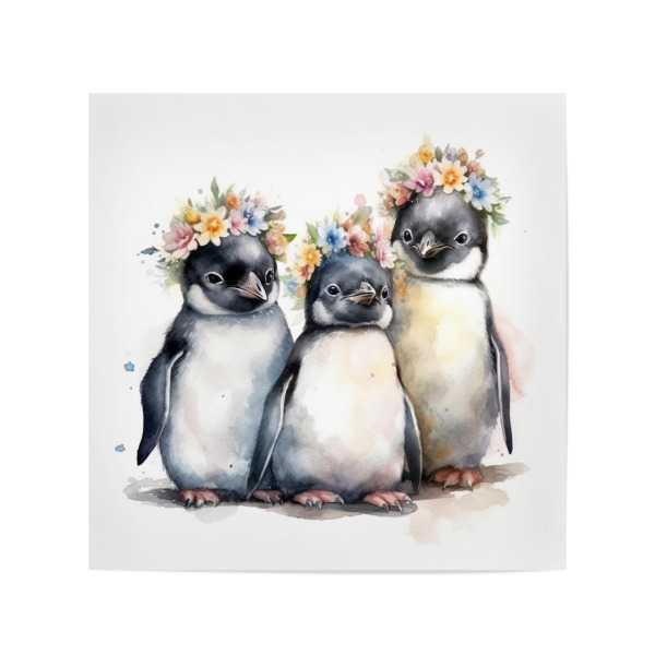 Poster 20x20 cm "Pinguin Freunde" artboxONE - Floral,Tiere,Lustig