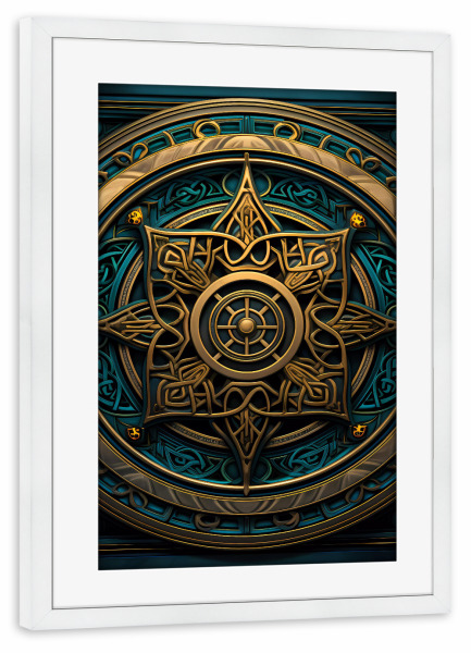 Poster mit Rahmen weiß "Mandala - Keltisch - Ciaran" artboxONE - Natur,Abstrakt