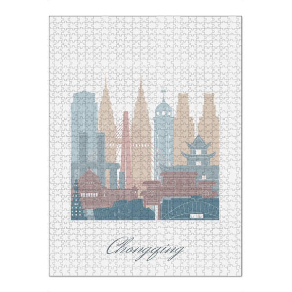 Puzzle Ravensburger "Erdtöne der Skyline von Chongqing" artboxONE - Städte,Reise,Architektur,Kartografie