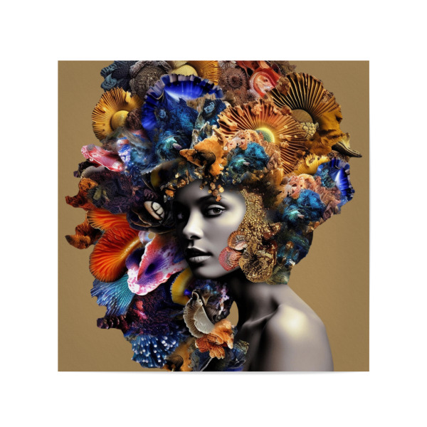Poster 20x20 cm "Korallen Frauen Portrait" artboxONE - Abstrakt,Menschen,Fashion